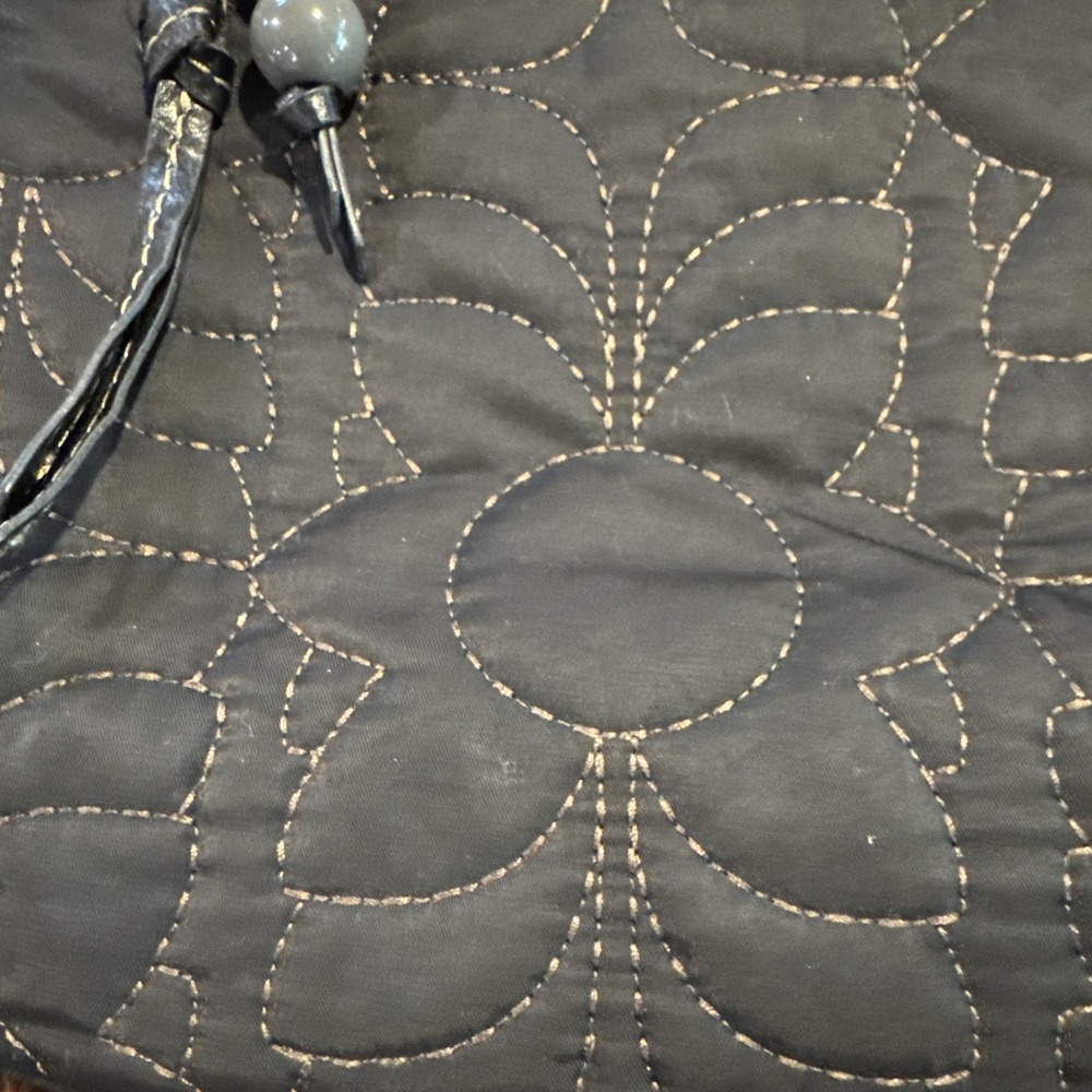 Fossil Multicolor Key-Per Floral Quilted Laptop Work Bag Padded Crossbody Handle - Picture 8 of 13